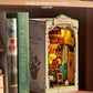 Rowood Book Nook,Booknook Diy Kit With Dust Cover,3D Wooden Puzzle Decorative Bookend Miniature Dollhouse Kit Bookshelf Insert A