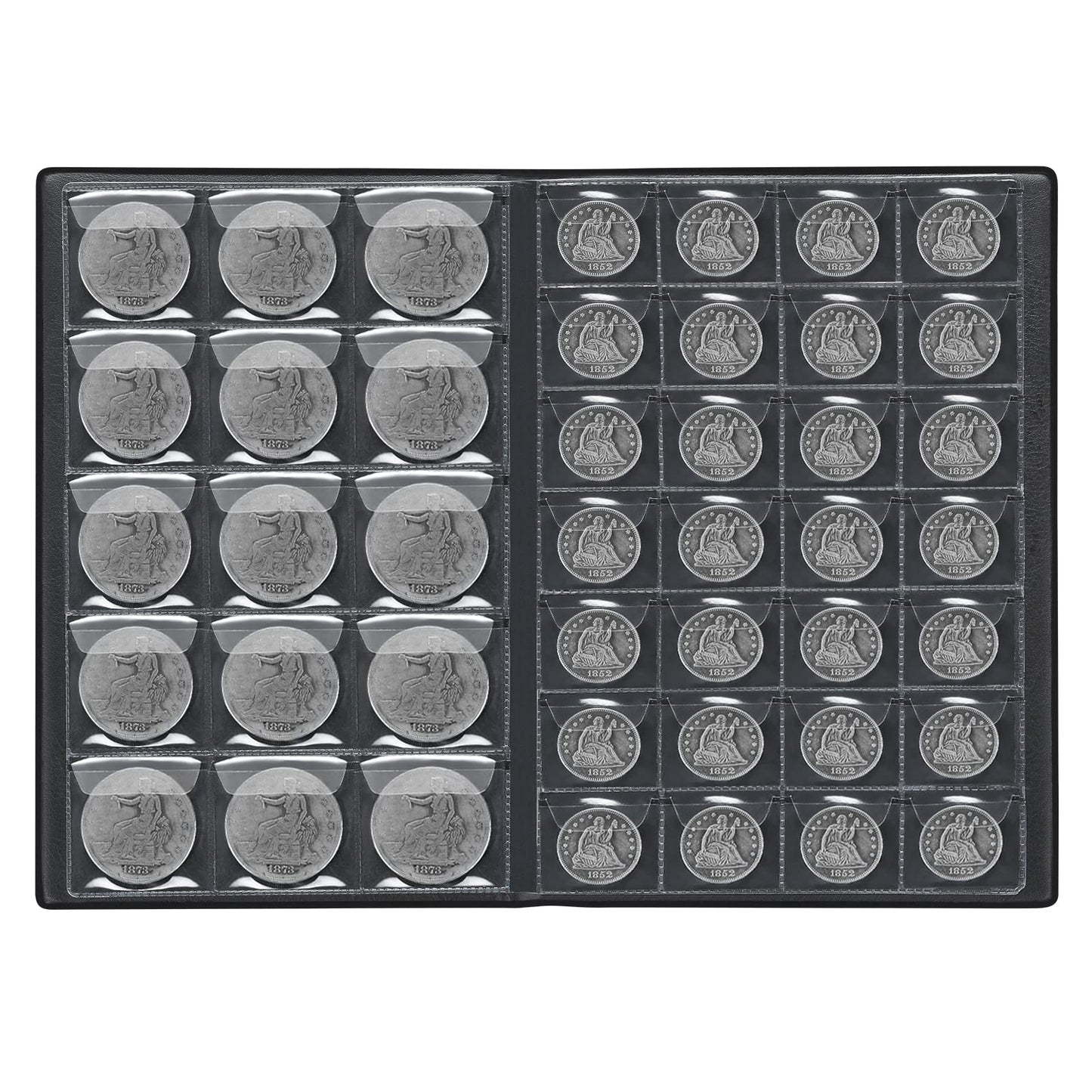 Coin Album For Collectors,340 Pockets Coin Collection Book Holder Display Storage Case,Collecting Sleeves Organizer Supplies For