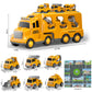 Beby Buty 8 in 1 Construction Trucks Cars Toys for Toddlers 3-5, Boy Toddler Car Truck Toys with Playmat and Light Sound, Birthd