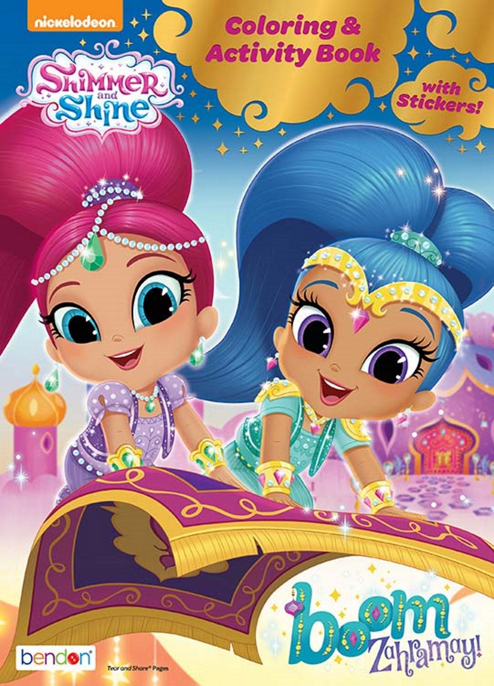 Shimmer and Shine 32-Page Boom Zahramay Coloring and Activity Book - Includes Over 30 Stickers