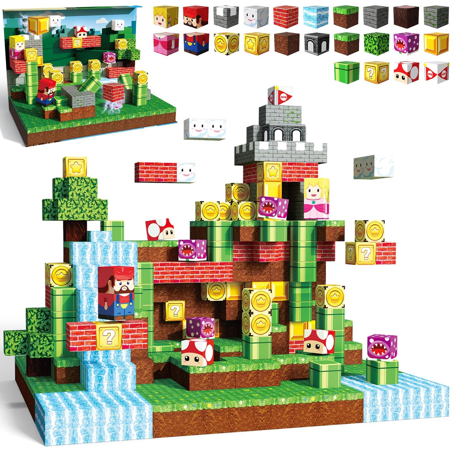 Magnetic Blocks 100Pcs Magnetic Building Cubes With Multi-Functional Magnet Box Travel Set Stem Sensory Construction Toys For Bo