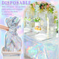 3 Pcs Iridescent Plastic Tablecloth, 54 x 108 Inch Disposable Scalloped Table Covers Waterproof Rectangle Iridescence Table Clot