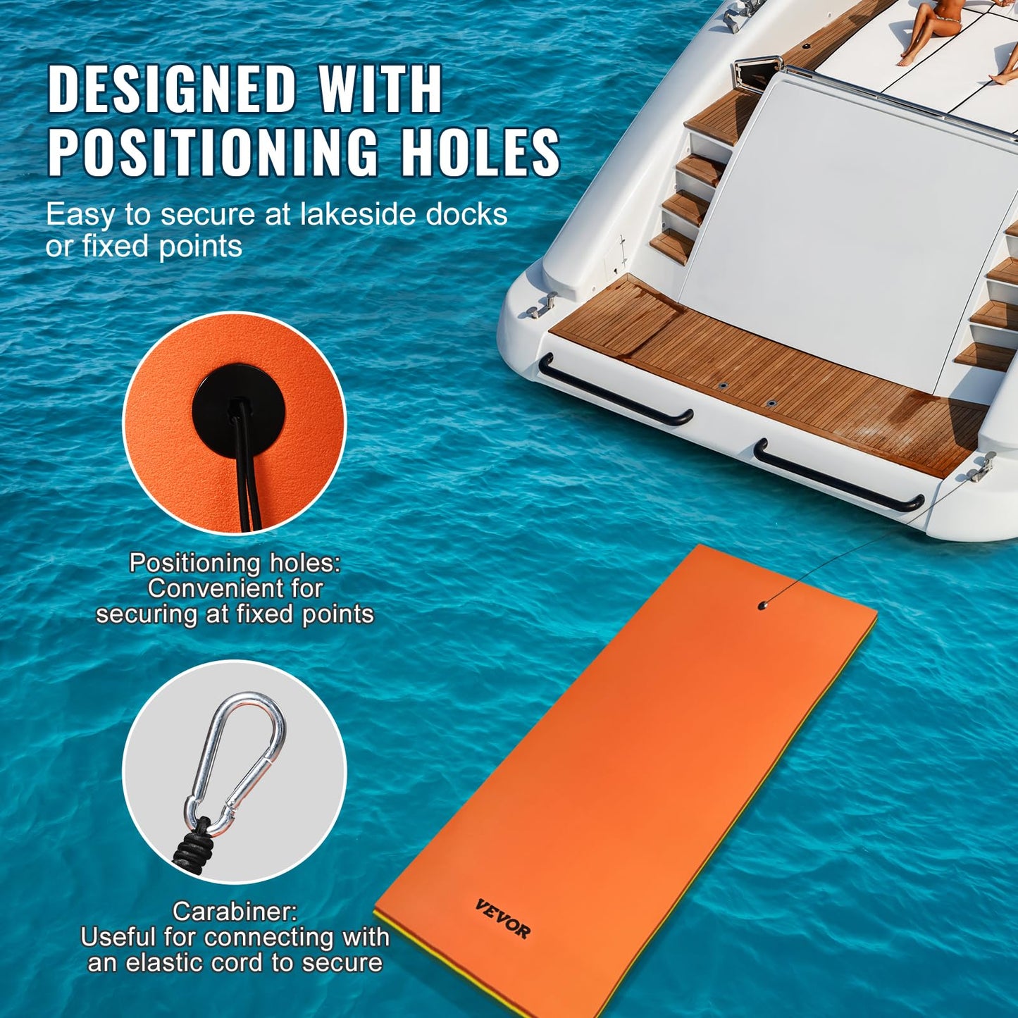 VEVOR Lily Pad Floating Mat  Large 18x6 FT Floating Water Pad  3-Layer Floating Dock for mature-themeds Kids  1.3 Thick Tear-Resistant XPE Foam Raft  Floating Island for Lake  Pool  Ocean  Beach  and Boating