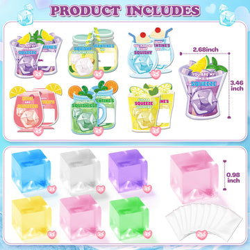 Valentines Day Gifts Cards For Kids, 30 Pack Ice Cube Squeeze With Valentines Day Card For Kid Classroom Exchange, Stretchy Stre