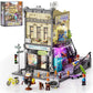Funwhole Skate-Shop Lighting Building-Bricks Set - Street Fusion City Skate Store Collection Led Light Modular Building Kit 1573 Pcs For Adults And Teen
