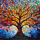 PICKFORU Stained Glass Puzzle Tree of Life Puzzles for Adults 1000 Pieces  Impossible Hard Difficult Challenging Puzzles for Adults  Colorful Mosaic Tree of Life Jigsaw Puzzle 1000 Pieces-New