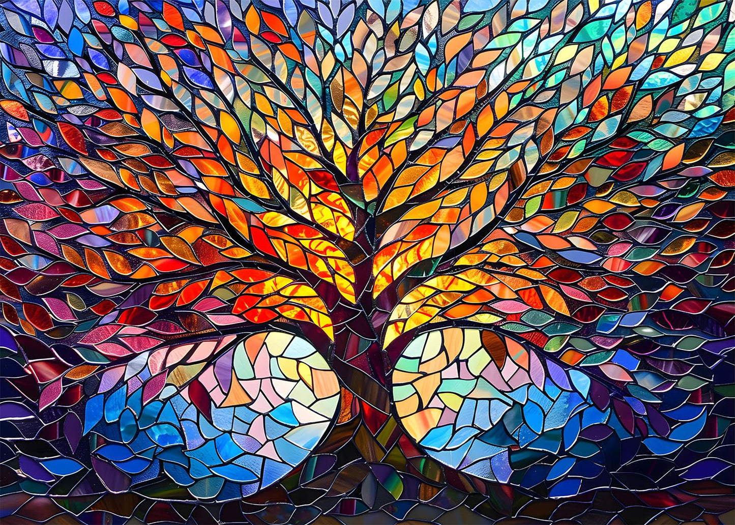 PICKFORU Stained Glass Puzzle Tree of Life Puzzles for Adults 1000 Pieces  Impossible Hard Difficult Challenging Puzzles for Adults  Colorful Mosaic Tree of Life Jigsaw Puzzle 1000 Pieces-New