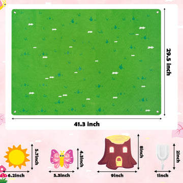 WATINC Insect Teaching Felt Board Story Set 3.5 Ft 45Pcs Preschool Bug Animals Caterpillar Bee Butterfly Dragonfly Storytelling