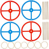 Large Plastic Project Wheels And Axles, For Mousetrap Car And Rubber Band Car Projects, 20 Wheels, 20 Rubber Bands, 10 Dowels