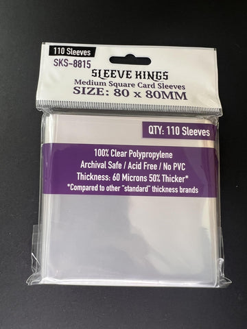 Sleeve Kings Medium Square Card Sleeves 80 X 80 Mm (10X110 Pack, 1100 Sleeves)