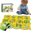 RAESOUL 25PCS Dinosaur Puzzle Racer Car Track Set - Preschool Gift for Kids, Plastic Play Set for Boys and Girls