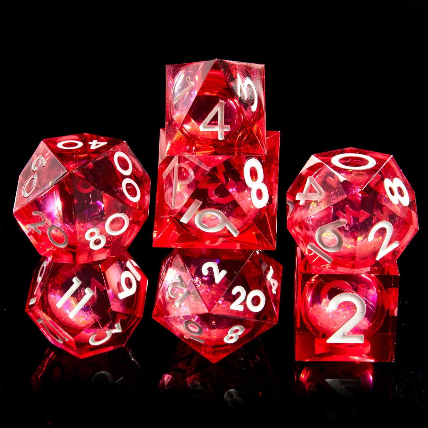 Liquid Core Dice SetDungeons and Dragons D&D, Polyhedron DND Resin dice Set, Used for Role-Playing dice Magic Pathfinder Game DN
