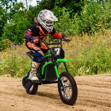 Hetoy 24V Electric Dirt Bike For Kids, 350W Kids Electric Motorcycle, Up To 14.29 Mph, 2-Speed Modes, Max Weight 135 Lbs