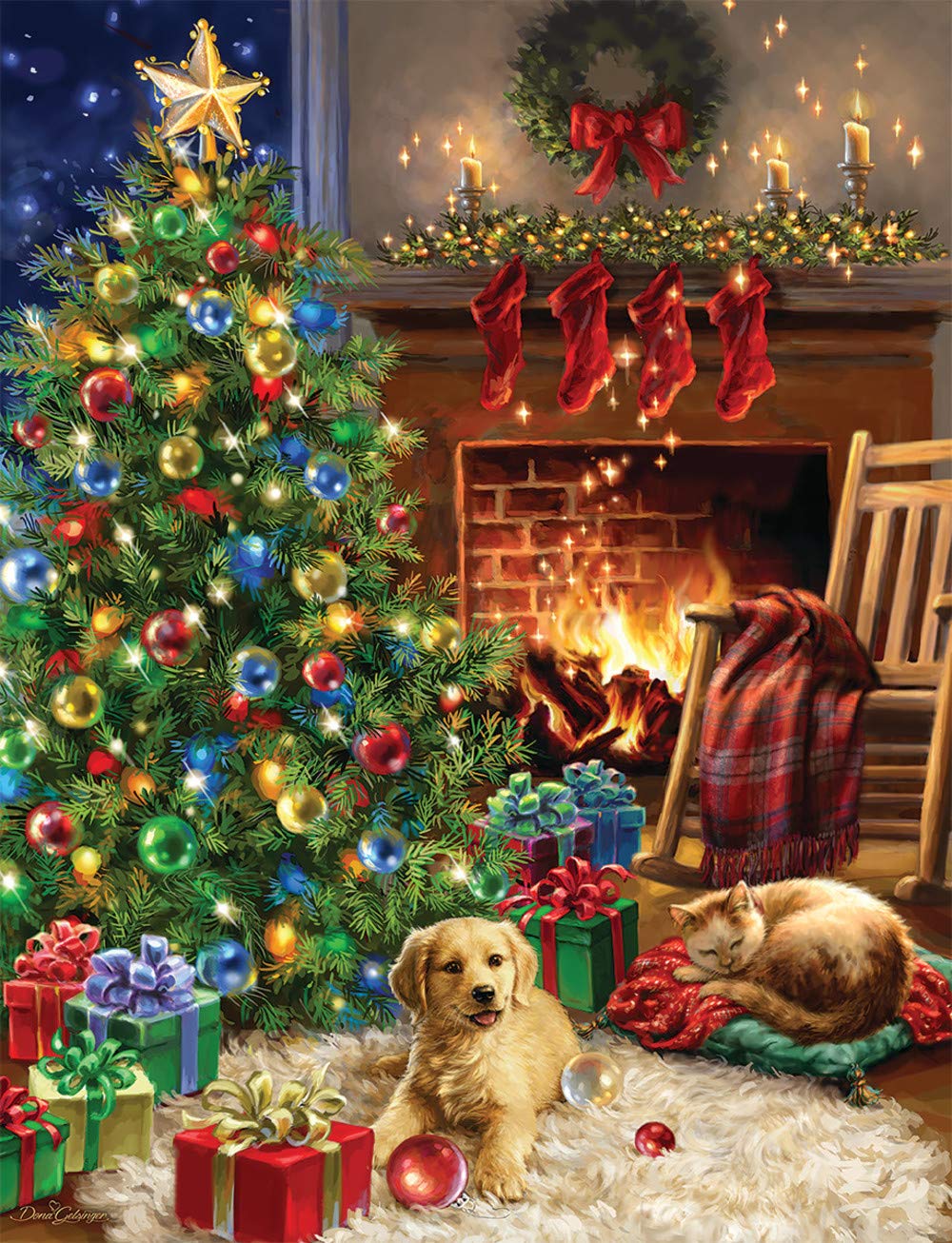 Springbok - Christmas Morning - 1000 Piece Jigsaw Puzzle- Classic Scene Of A Cozy Christmas Morning Under The Tree Is Colorful And Relaxing