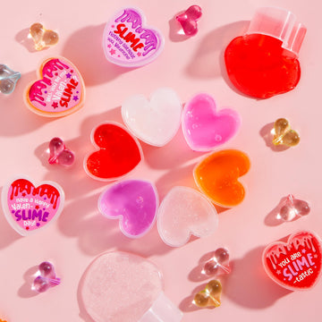 Joyin 30 Pcs Valentines Day Slime, Heart Shape Slime Stress, Colorful Relief Fidget Toy For Kids Party Favors, Classroom Exchang