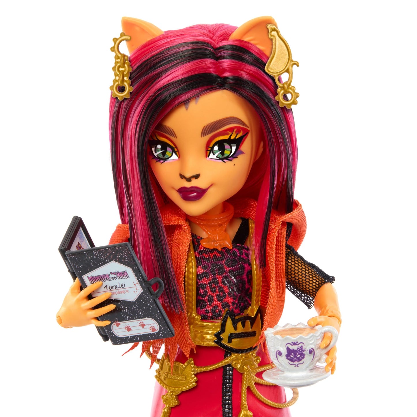Monster High Skulltimate Secrets Doll - Toralei Stripe with Dress-Up Locker & 19+ Surprises, Multicolor, Plastic, Model HNF80