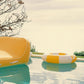 Business & Pleasure Co. Classic Pool Float - Vintage Inflatable Pool Ring For Kids - Riviera Mimosa - S/M