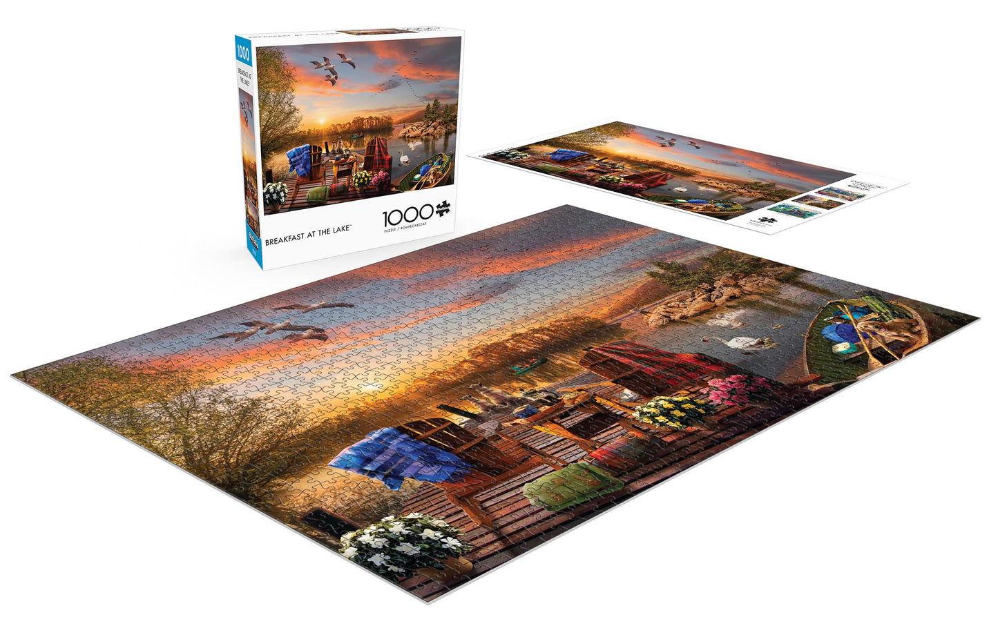Buffalo Games - Andrew Farley -Breakfast At The Lake - 1000 Piece Jigsaw Puzzle For Adults -Challenging Puzzle Perfect For Game Nights - Finished Size Is 26.75 X 19.75