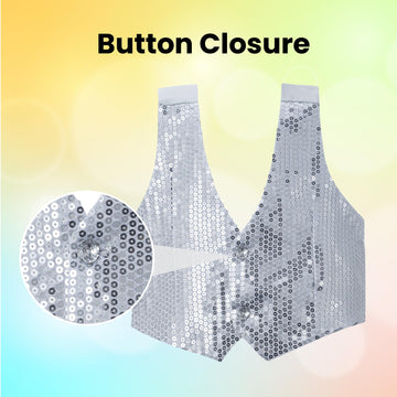 Silver Sequined Vest - Size XL (14-16)