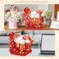 Lucky Cat Building Blocks, Compatible With Lego Animals, 868Pcs Cute Fortune Red Cat With Red Flowers Toy Animals Fortune Cat Bu