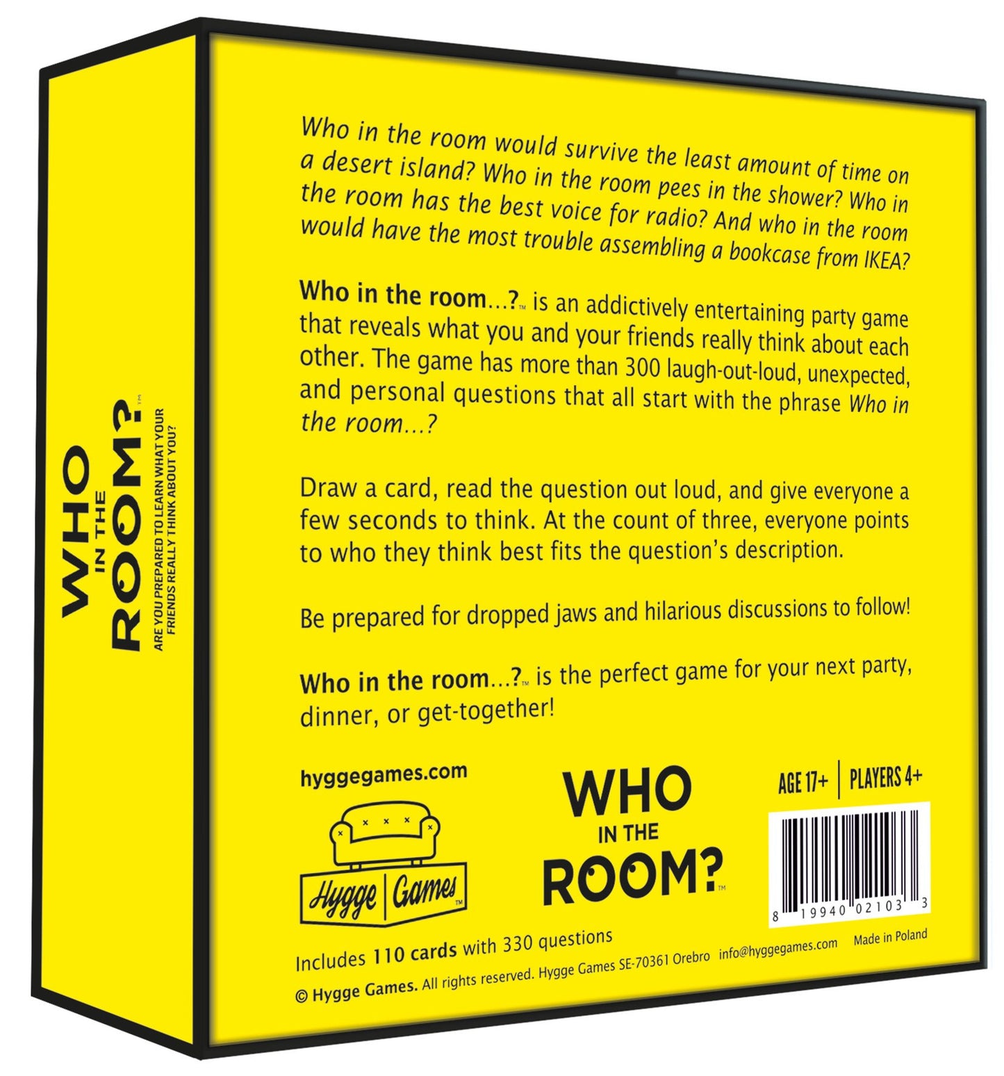 Hygge Games Who In The Room? Party Gamef Yellow