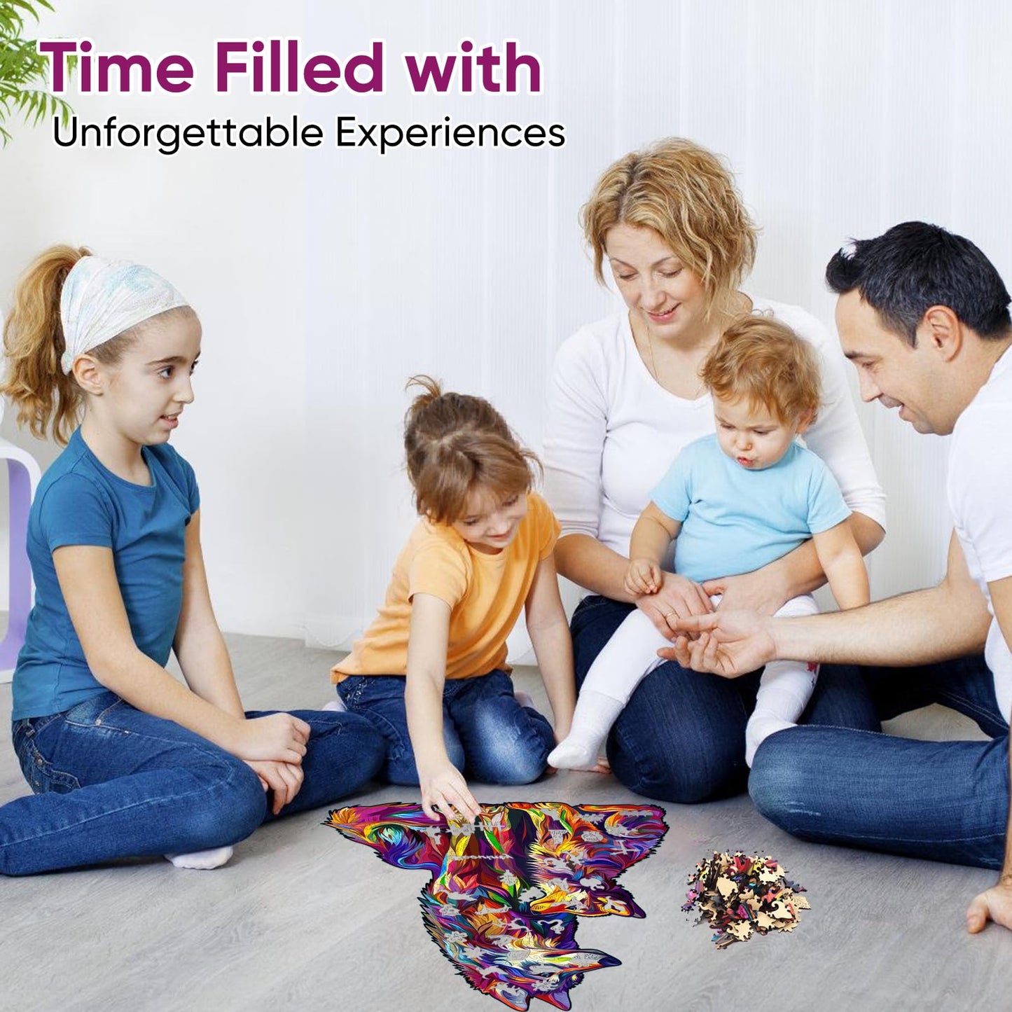 Wooden Puzzles for mature-themed  Wolf Family Jigsaw Puzzles 200 Pieces  Unique Shaped Animal Wood mature-themed Puzzle  Best Gifts for mature-themeds and Kids Family Games 9.8 * 12.6inches