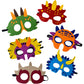 TEEHOME Dinosaur Masks Party Supplies (24 Packs) Felt and Elastic for Kid - Dinosaur Party Decorations with 24 Masks Different T