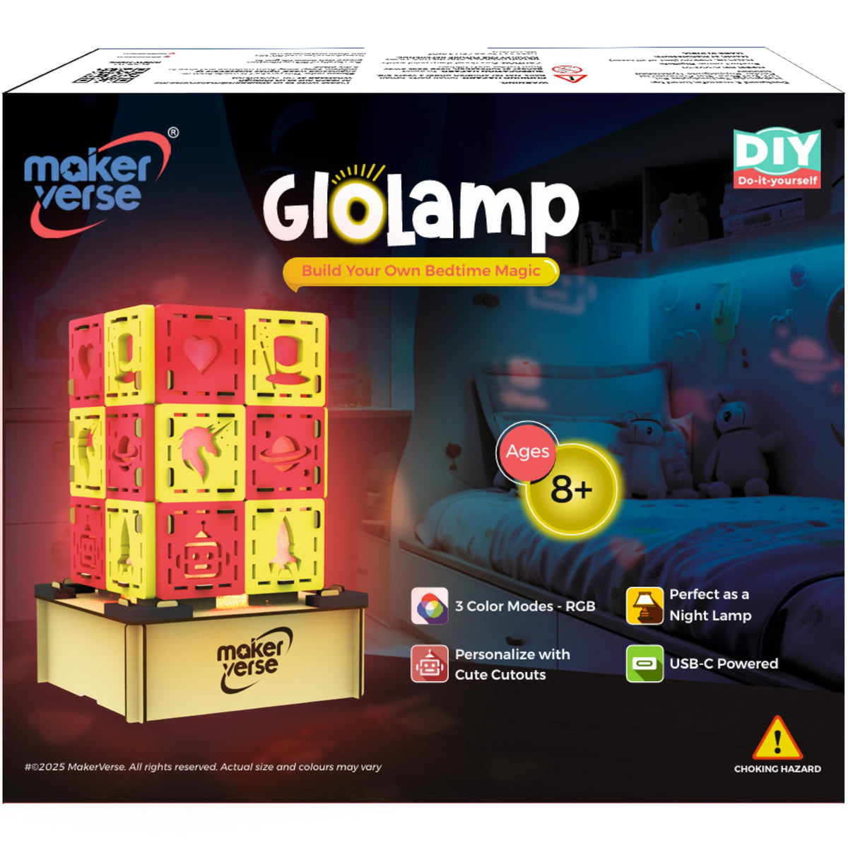 Oimake GloLamp Gadget Making Kit | Usb Powered Night Lamp Kit | 3Color Rgb Mood Lamp | Learn Electronics | Useful Science Projec