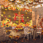 LTDKAEN Fall for Jesus Backdrop He Never Leaves Wooden Autumn Thanksgiving Backdrop Autumn Harvest Pumpkin Maple Leaves Sunflowe
