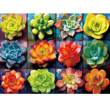 Jigsaw Puzzles 300 Pieces For Adults Succulent Plant Puzzle 300 Pieces Jigsaw Puzzles For Adult Kids Elderly Puzzles Game Adult Puzzles Puzzle Pieces Game 20.5X15In