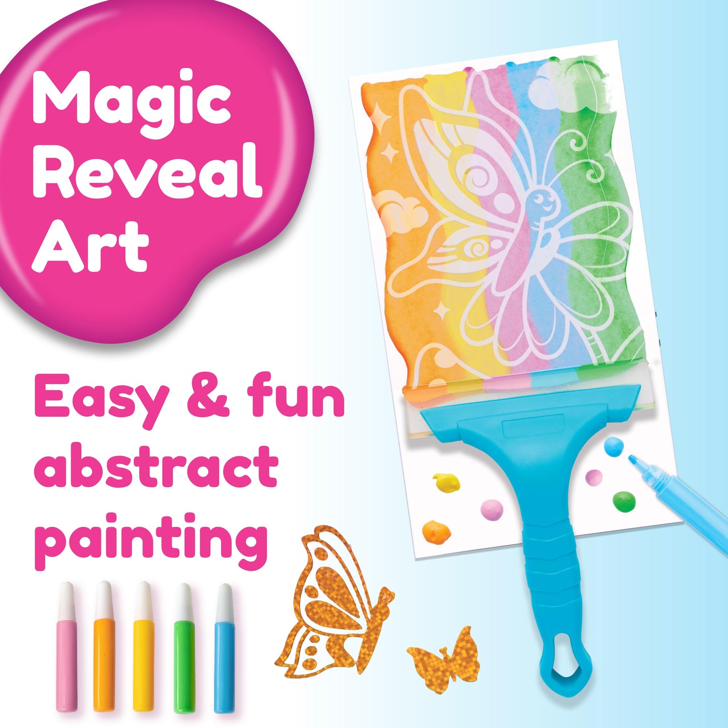 Creativity for Kids Squeegeez Magic Reveal Craft Kit: Butterfly - Kids Painting Art Activity, Gifts for Girls and Boys Ages 7-12