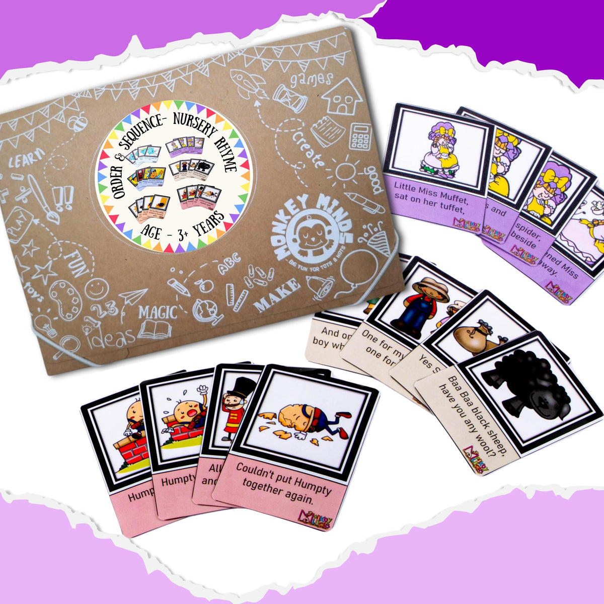 Monkey Minds | Nursery Rhyme Sequencing | Order & Sequence Learning Game | Storytelling, Memory & Language Development Activity 