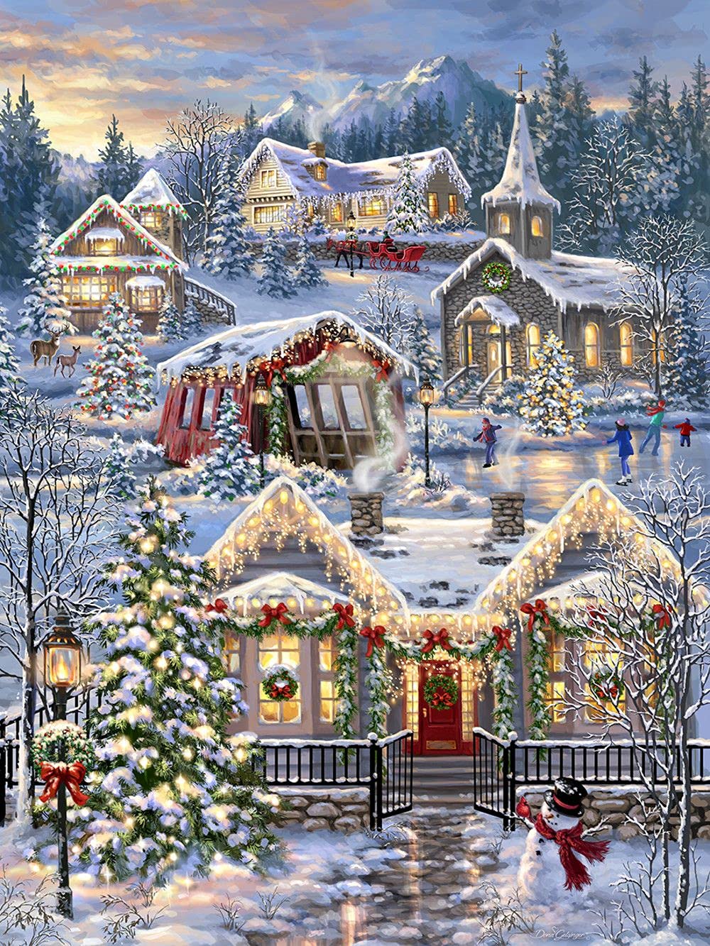 Springbok'S 1000 Piece Jigsaw Puzzle Christmas Village - Made In Usa