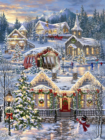Springbok'S 1000 Piece Jigsaw Puzzle Christmas Village - Made In Usa