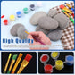 Glarks 34Pcs Rock Painting Kit, Including 15Pcs 2-3 Flat Painting Stones River Rocks, 12 Colors Non-Toxic Washable Paint, 6Pcs P