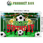 durony Soccer Party Backdrop - 70.8x43.3" Polyester Birthday Banner, Black/Orange/Yellow, Model DY0661