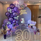 Kalor 22 Inch Purple Mylar Balloons, 10 Pcs Large 4D Giant Round Foil Balloon Big Mirror Metallic Balloons For Birthday Party Baby Shower Gender Reveal Supplies