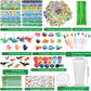 Qilery 195 Pcs Mermaid Party Unicorn Party Dinosaur Party Shark Party Favors Includes Plastic Cup with Lid Straw Keychain Bracel