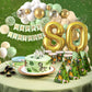 80Th Birthday Decorations Sage Green,80Th Birthday Balloon Garland Party Decorations With Number 80 Foil Balloons,Happy Birthday