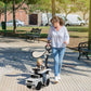 Nightcore Push Car, Ride On Car With Removable Canopy, Backrest, Anti-Tipping Design, Retractable Footrest, Engine Sound, Safe G