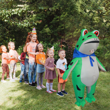 Stegosaurus Inflatable Frog Costume For Kids Halloween Cute Animal Costumes Funny Blow Up Suit For Boys Girls Cosplay Party
