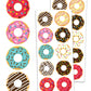 Donut Stickers Sheets Set, 1.5'' - 20 Sheets, 200 Stickers