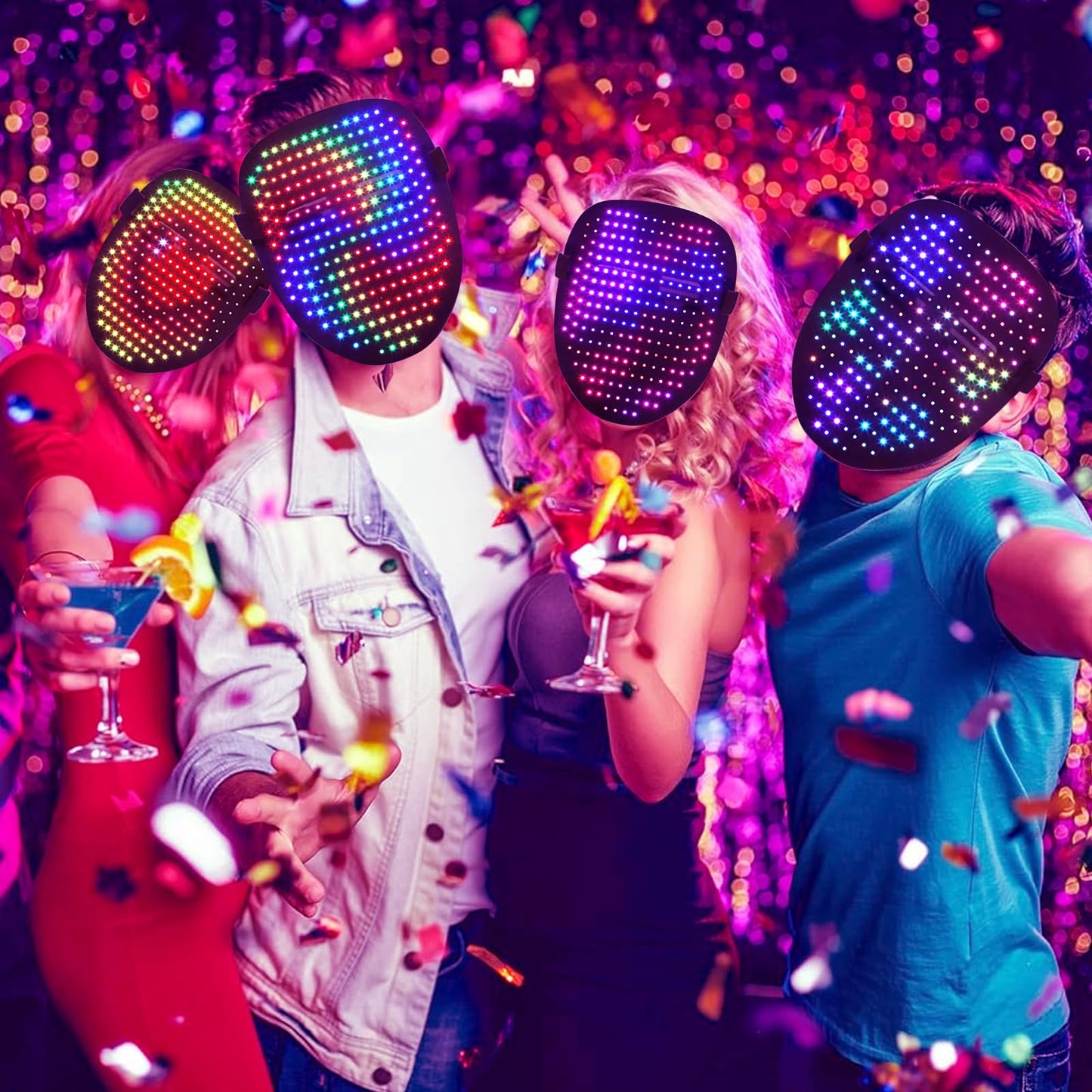 busutu LED Kids Mask-With Face Transforming, Gesture Sensing Light Up Face Mask Kids Toy for Halloween Costume Cosplay Christmas