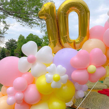 40 Inch Gold 10 Number Balloons Giant 10 Balloons Gold Birthday 10 Balloons 10Th Birthday Anniversary Events Party Decorations S