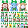 Blueweenly 24 Pcs St. Patrick'S Day Mini Plush Toys St. Patrick'S Day Small Stuffed Animals With Green Plush Shamrock Stuffed An