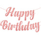 Katchon, Cursive Glitter Rose Gold Happy Birthday Banner - Pre-Strung, 10 Feet, No Diy | Pink Happy Birthday Banner For Rose Gold Birthday Decorations | Happy Birthday Sign, Happy Birthday Decorations