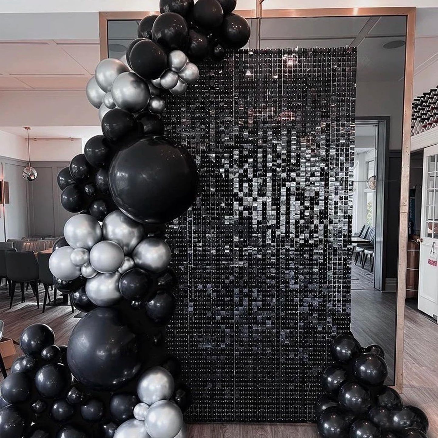 154 Pcs Black Balloons Arch Kit, Black Balloons Different Sizes Pack Of 5/10/12/18 Inch Black Balloons For Balloon Arch As New Y