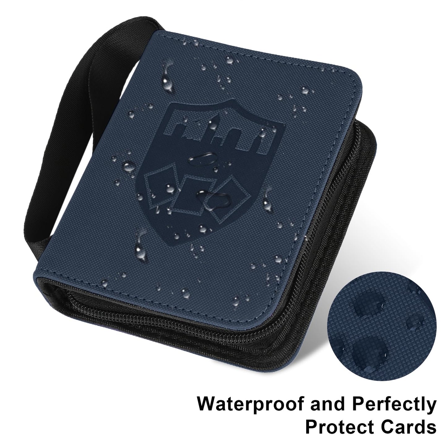 GERMUN Mini Card Binder 1 Pocket  80 Pockets Trading Card Binder  enhanced Small 2 Pocket Trading Card Collection Album Folder with 40 Sleeves Double Sided - Gifts for Kids (Blue)