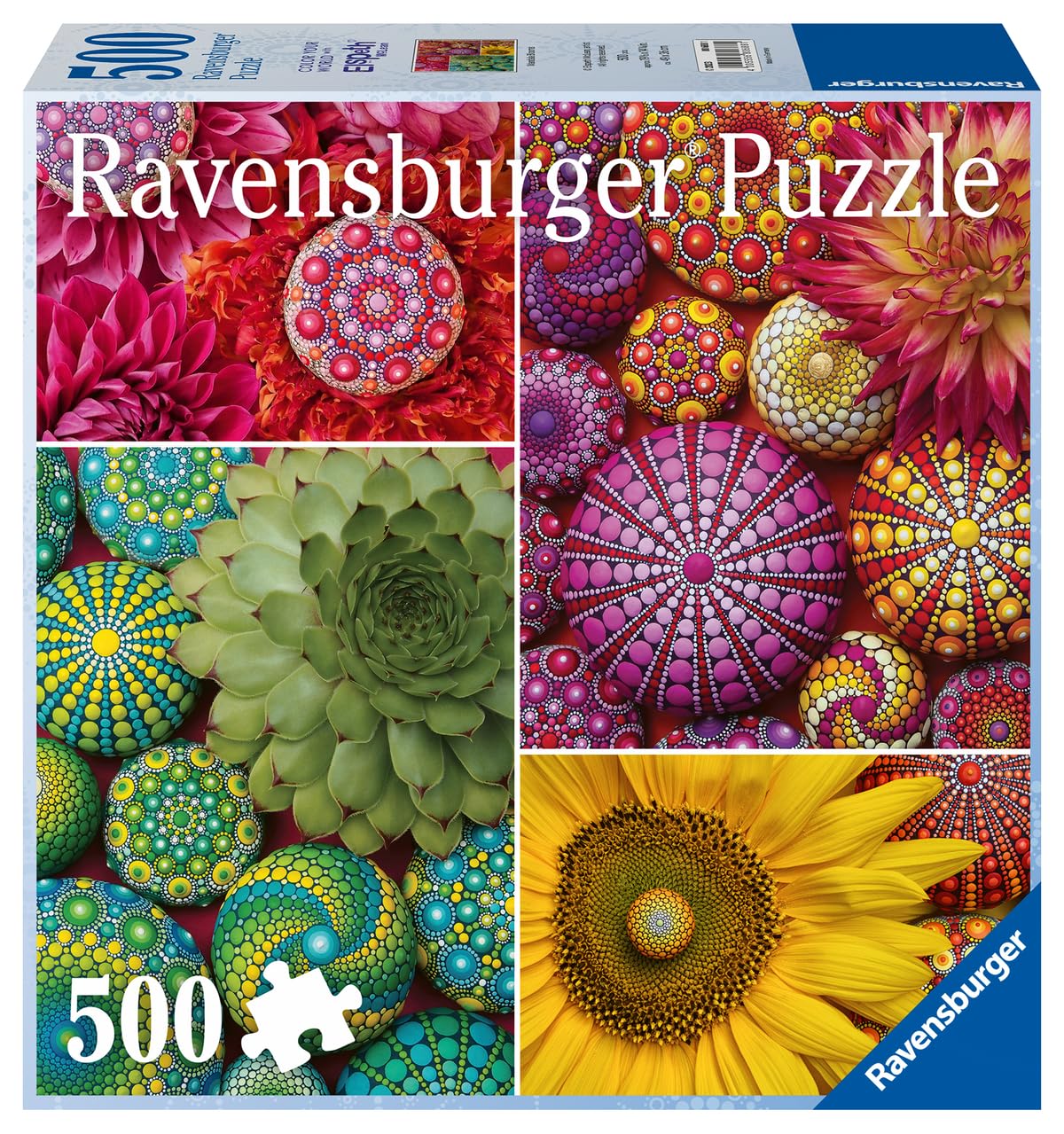 Ravensburger Color Your World Series: Mandala Blooms 500 Piece Jigsaw Puzzle For Adults - 80688 - Handcrafted Tooling, Made In Germany, Every Piece Fits Together Perfectly