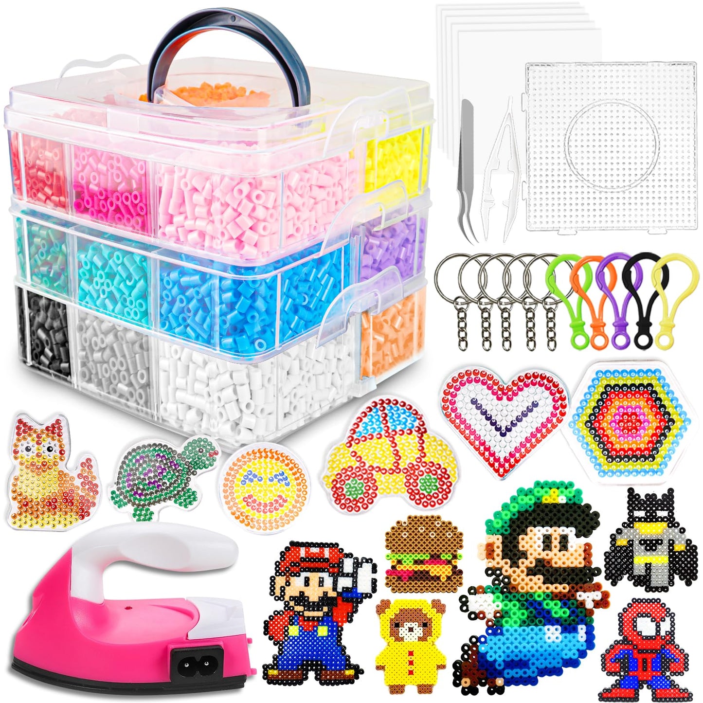 FUNZBO 12000 5mm Fuse Beads Kit Iron Set - Easter Toys Gifts for Kids Crafts for Girls Ages 8-12, Arts and Crafts for Kids Ages 